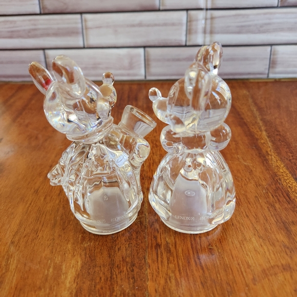 Disney Lenox Full Lead Crystal Mickey & Minnie Mouse Salt and Pepper Shakers - Picture 2 of 6